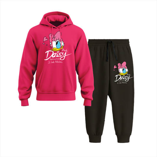 Daisy Duck Hoodie Black Trouser Set