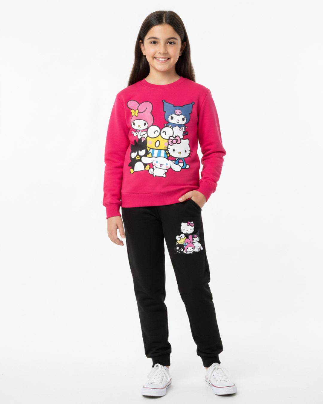 Pink "Hello Kitty & Friends" Black Trouser Set