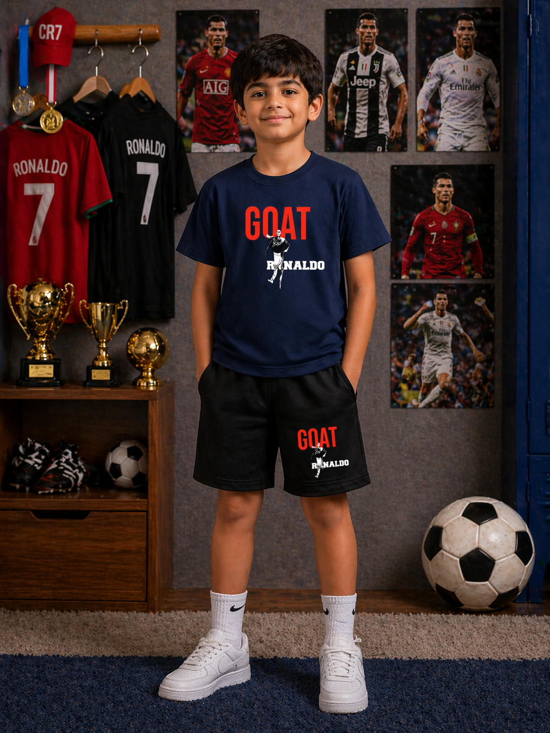 Ronaldo GOAT Shorts Set