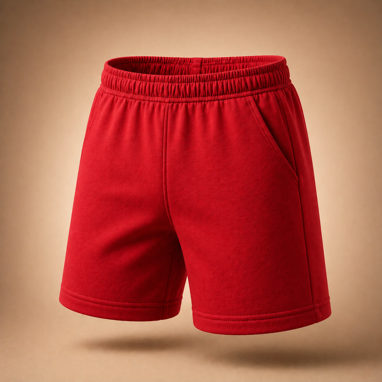 Boys Plain Shorts 100% Cotton Jersey Red