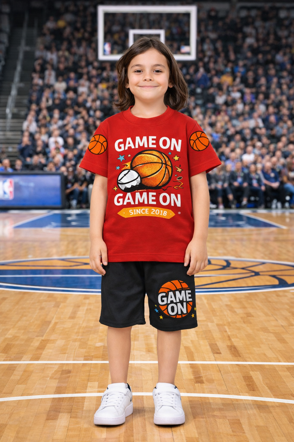 Game ON Boys Red & Black Short Set