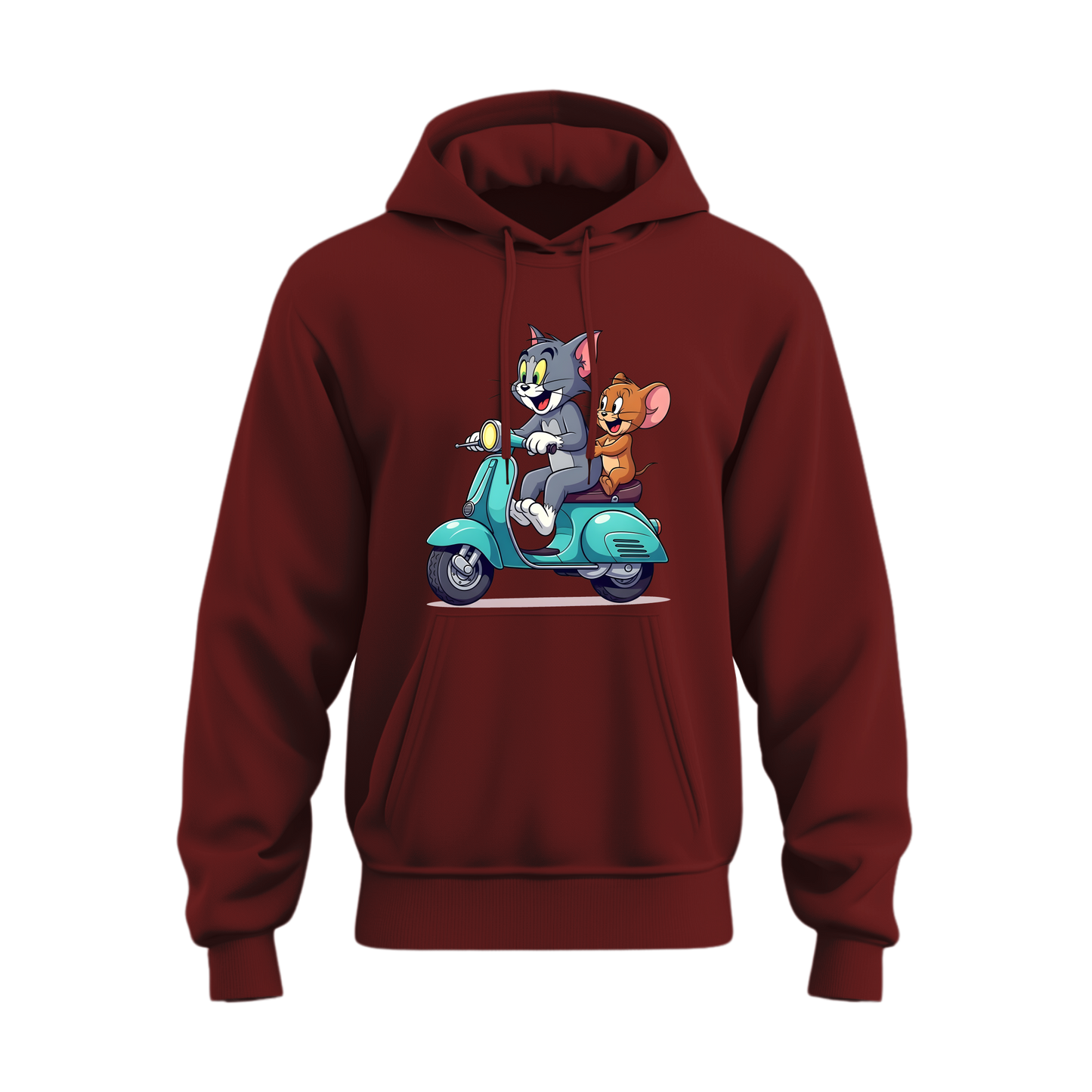 Tom & Jerry Scooter  Premium Boys Hoodie