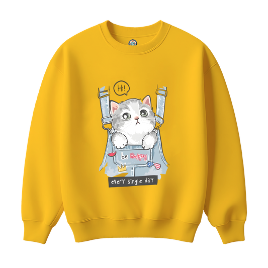 Cat Graphic Kids Sweatshirt