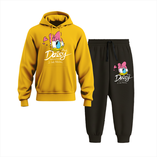Daisy Duck Hoodie Black Trouser Set