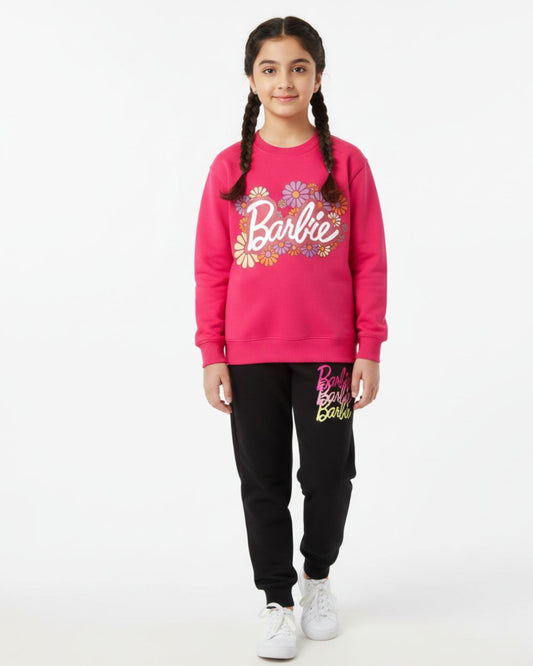 Pink "Barbie" Black Trouser Set