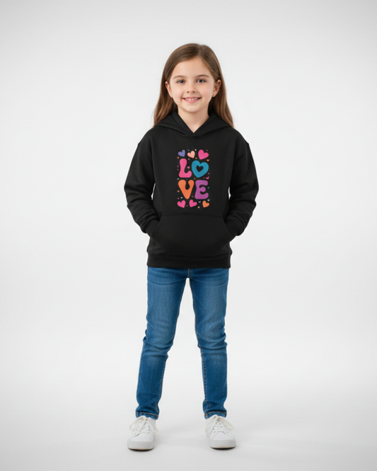 Love Graphic Heart Girls Hoodie