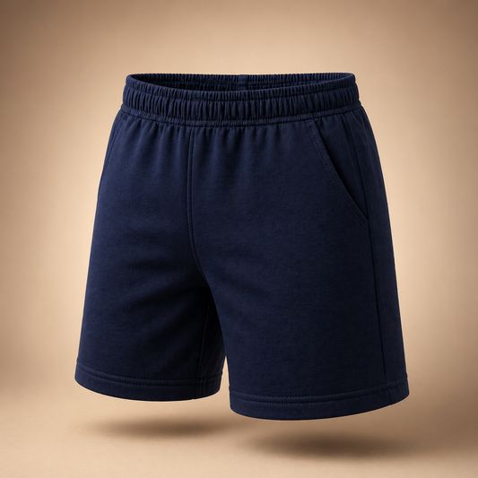 Boys Plain Shorts 100% Cotton Jersey Navy
