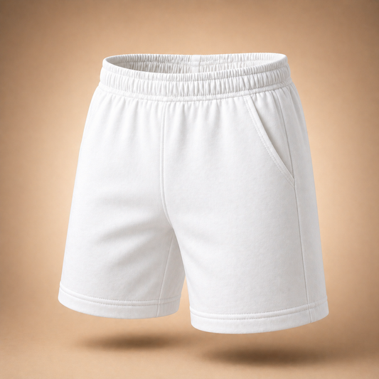 Boys Plain Shorts 100% Cotton Jersey White