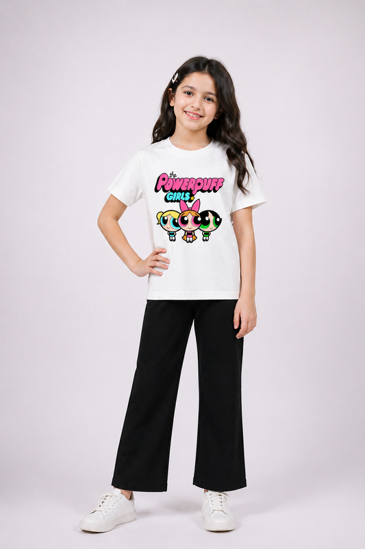 Power Puff Girls Trouser Set White/Black