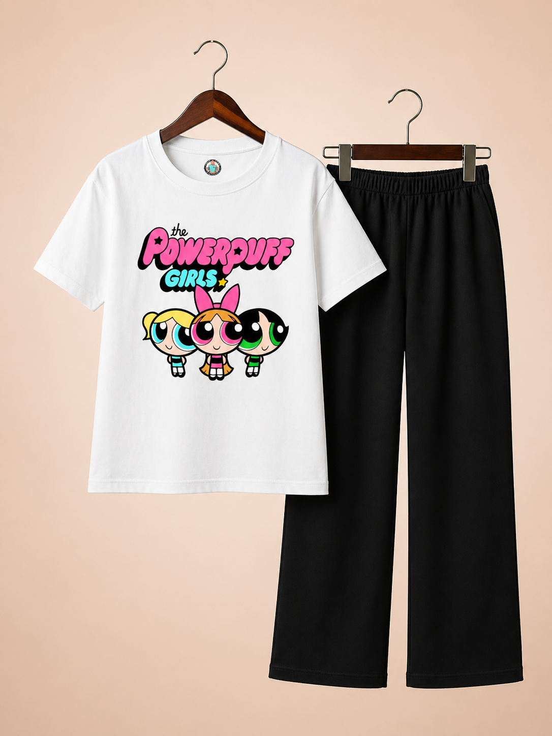 Power Puff Girls Trouser Set White/Black
