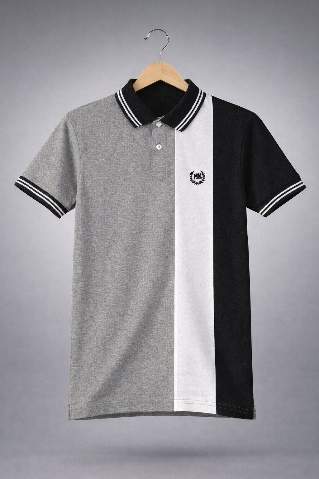 Boys Grey Black Strip Premium POLO Shirt
