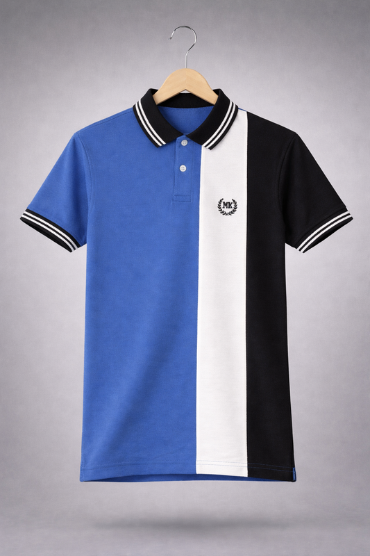 Boys BlueBlack Strip Premium POLO Shirt