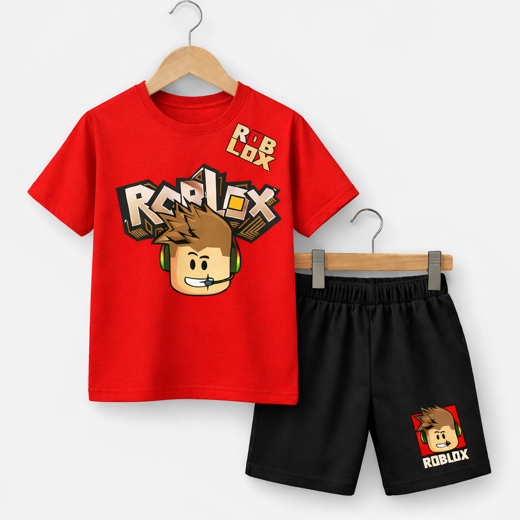 Roblox Boys Red & Black Short Set