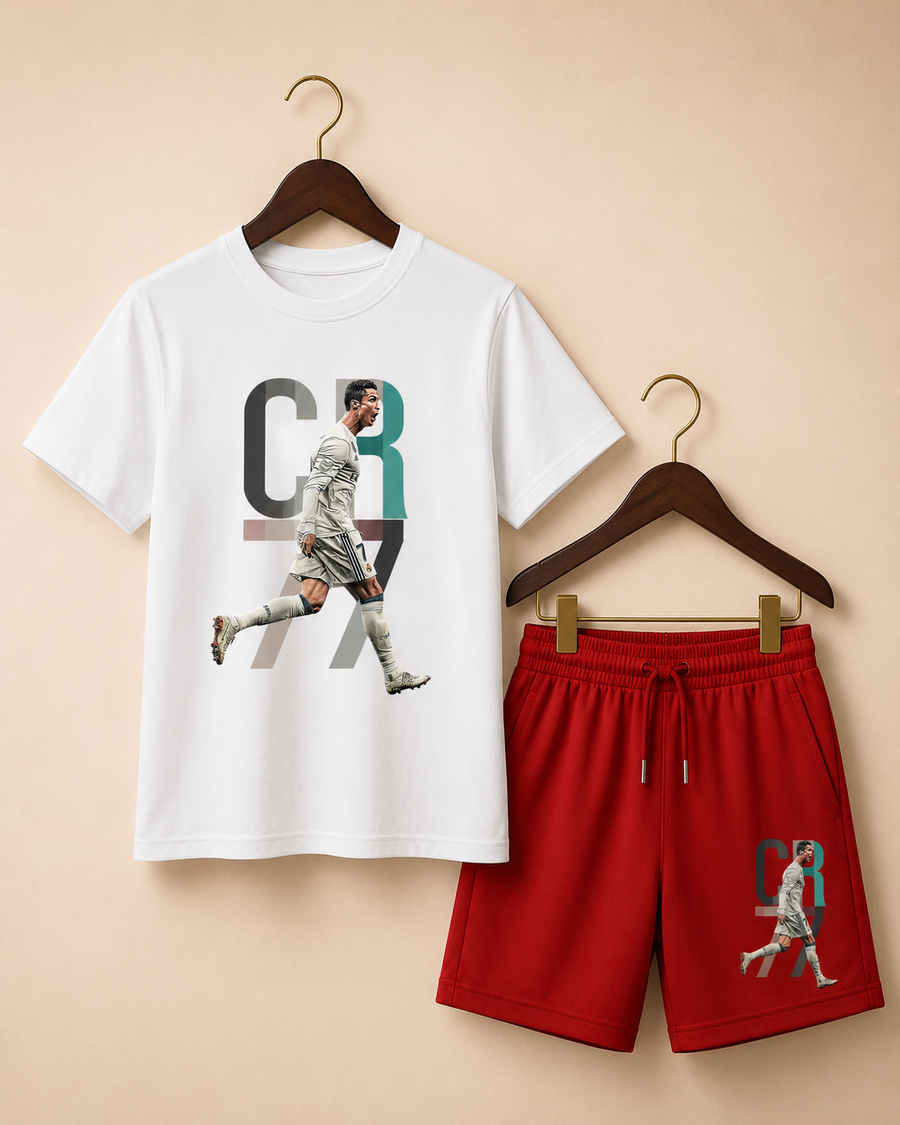 Ronaldo CR7-7 White Shorts Set
