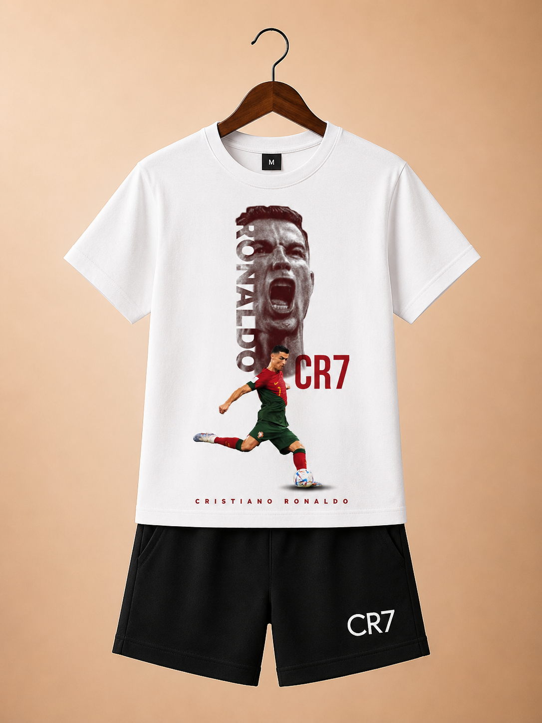 Ronaldo CR7-8 White Shorts Set