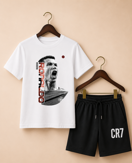 Ronaldo CR7-9 White Shorts Set